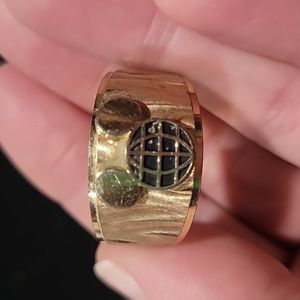 Disney Gold-tone Mickey Globe Ring